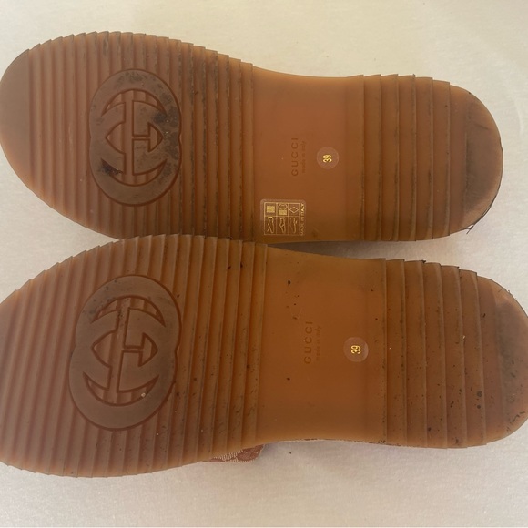 GUCCI
Canvas GG Monogram Angelina
Platform Slide Sandals 
Size 39 Beige
Ruggine - Picture 10 of 11